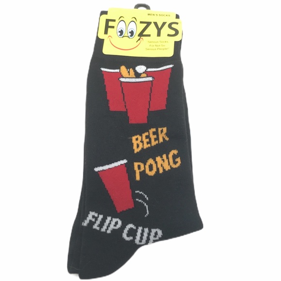 Foozys Beer Pong Socks, Black, Red - Picture 7 of 7